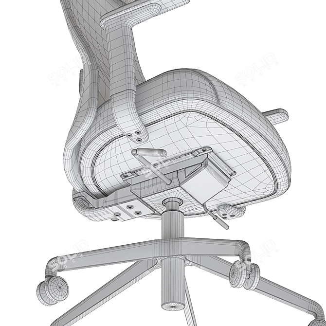 Ergonomic Office Chair with Armrests 3D model image 4