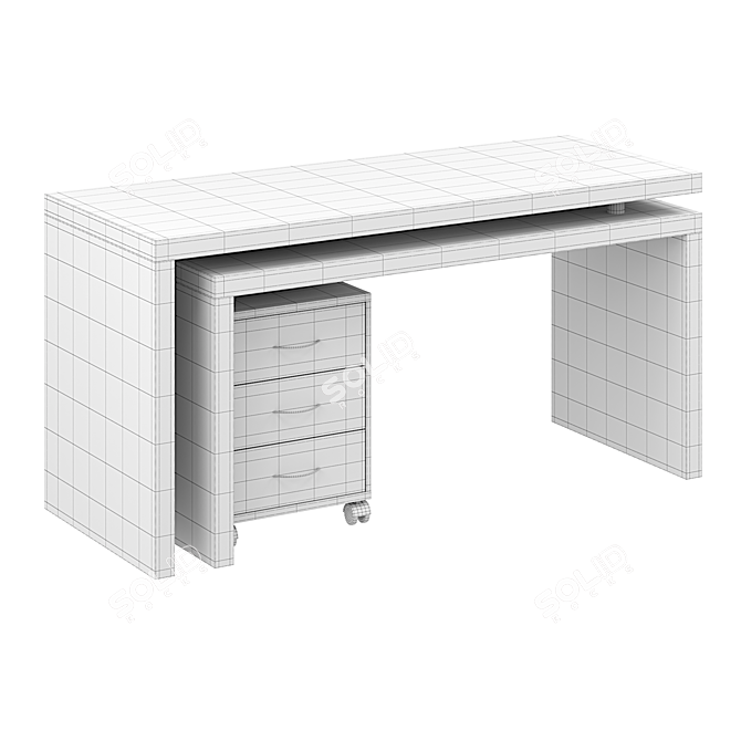 Modern L-Shaped Swivel Desk 3D model image 6