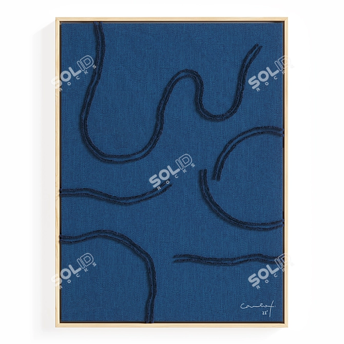 Hand-embroidery Linen Set, Cosmos & Ensō 3D model image 3