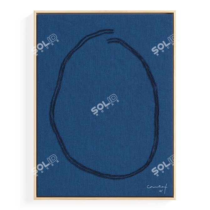 Hand-embroidery Linen Set, Cosmos & Ensō 3D model image 4