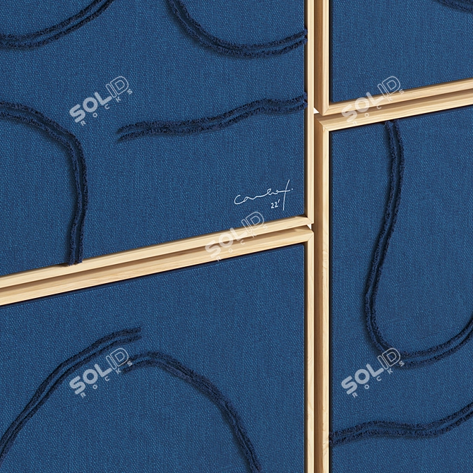 Hand-embroidery Linen Set, Cosmos & Ensō 3D model image 6