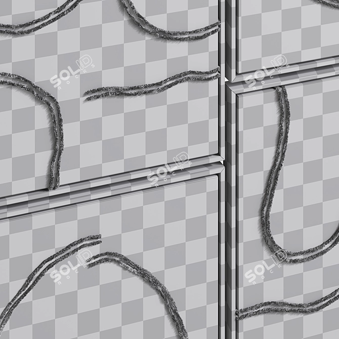 Hand-embroidery Linen Set, Cosmos & Ensō 3D model image 7