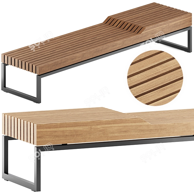 Modern PORTO Bench 401, Vestre 3D model image 1