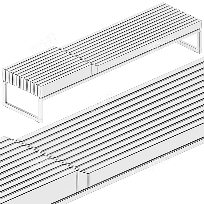 Modern PORTO Bench 401, Vestre 3D model image 4