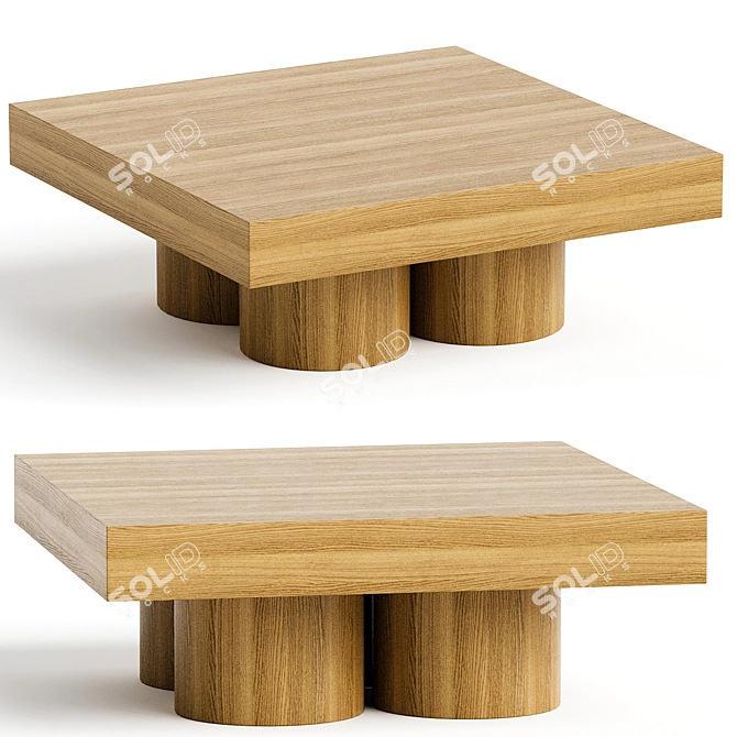 Podio Warm Wood Coffee Table 3D model image 1