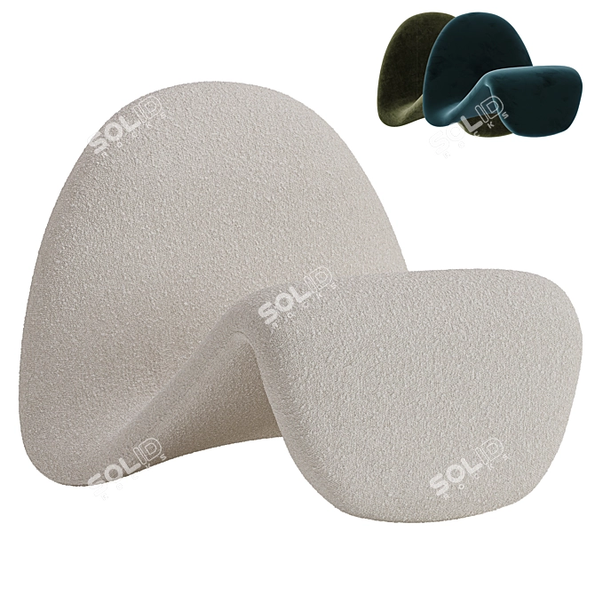 Sleek Modern Armchair Design 3D model image 1