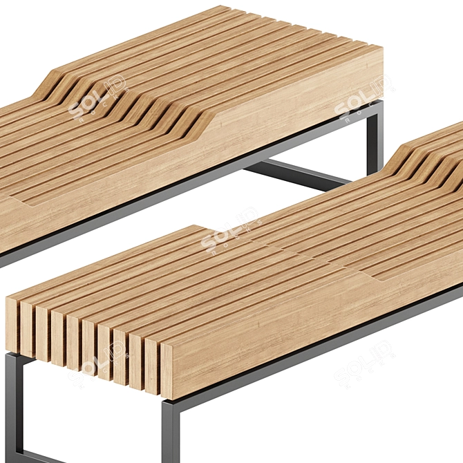 Vestre PORTO Bench 403, 240cm 3D model image 2