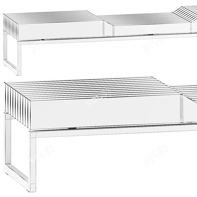 Vestre PORTO Bench 403, 240cm 3D model image 4