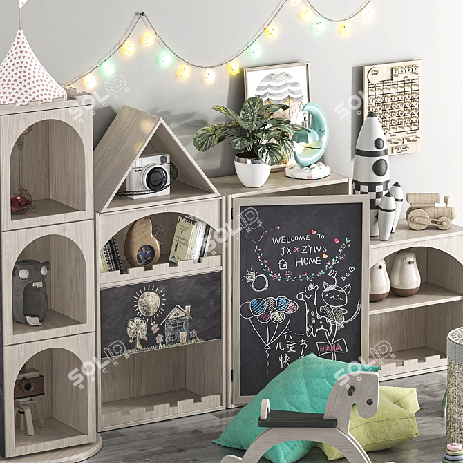 Castle Bookcase Children's Furnishing 3D model image 2