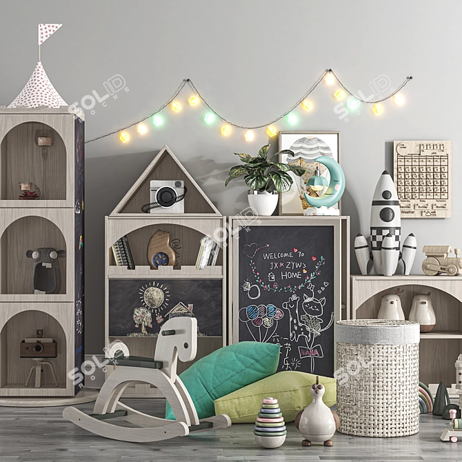 Castle Bookcase Children's Furnishing 3D model image 3
