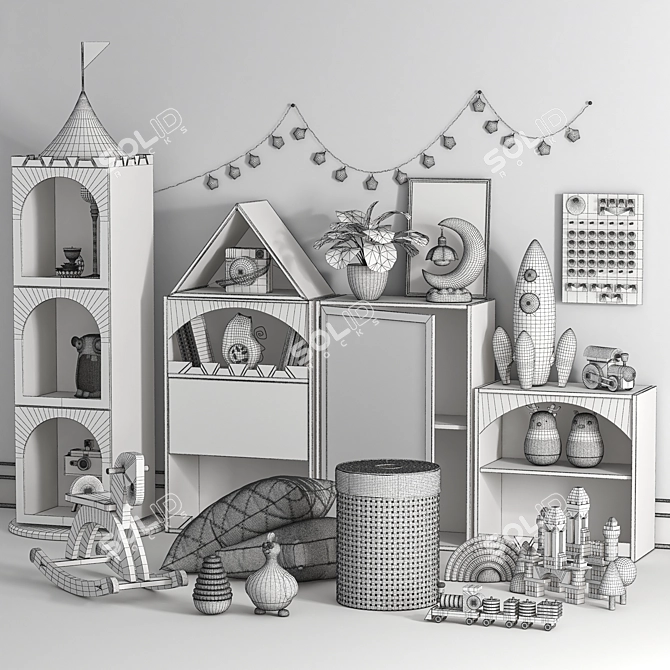 Castle Bookcase Children's Furnishing 3D model image 6