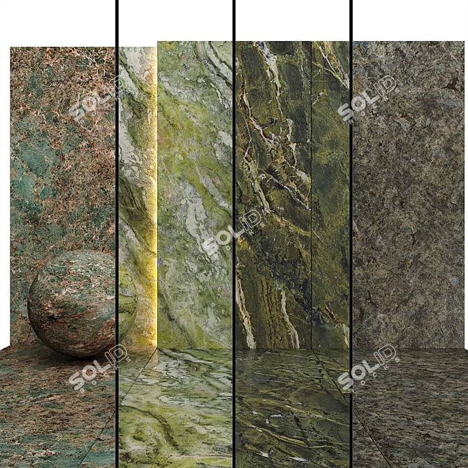 Luxury Marble Textures Set 012 3D model image 1