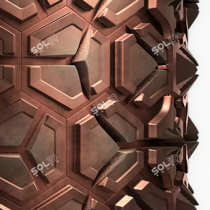 Metallic SiFi Pattern Texture Set 3D model image 2