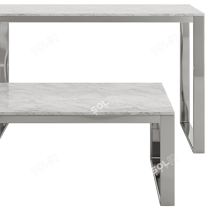 Calvin Marble Series Tables: Elegant Multipurpose Furniture 3D model image 3