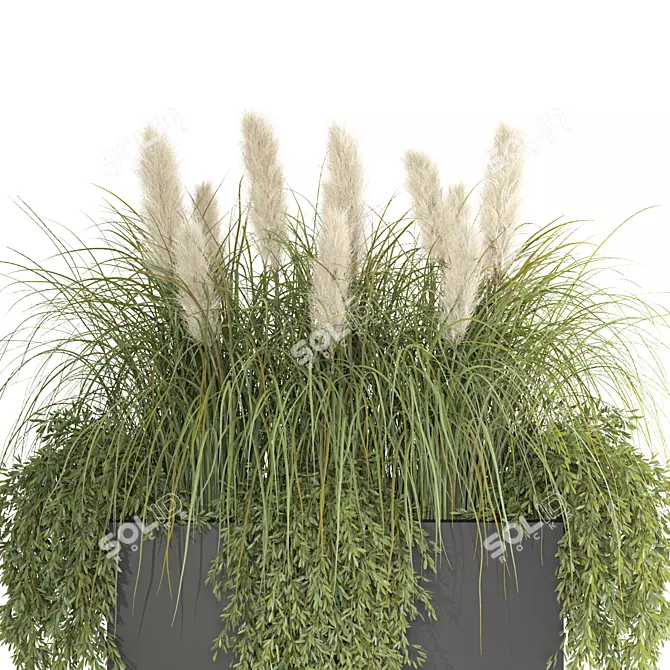 Pampas Grass Metal Planter Outdoor 3D model image 4