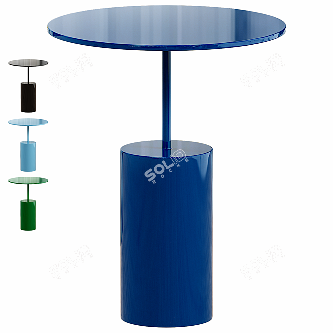  Contemporary Blue Side Table 3D Model 3D model image 1