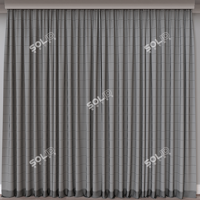 Multi-Format Curtain Model, 33668 Polys 3D model image 4