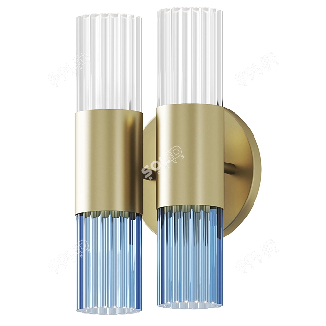 Luxury Brass Glass Wall Sconce 3D model image 2
