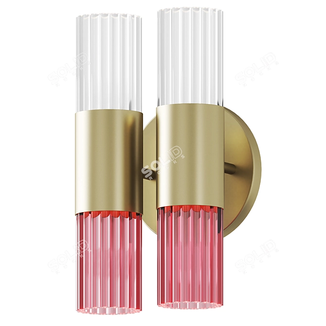 Luxury Brass Glass Wall Sconce 3D model image 3