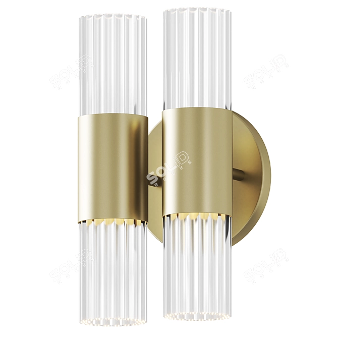 Luxury Brass Glass Wall Sconce 3D model image 4
