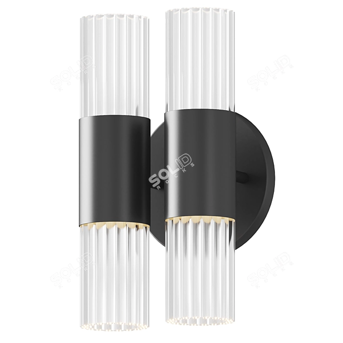 Luxury Brass Glass Wall Sconce 3D model image 5