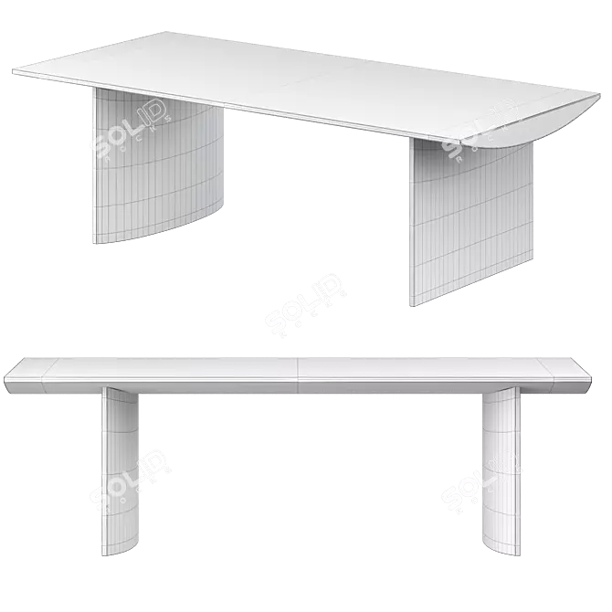 Modern Coral Dining Table Set 3D model image 2