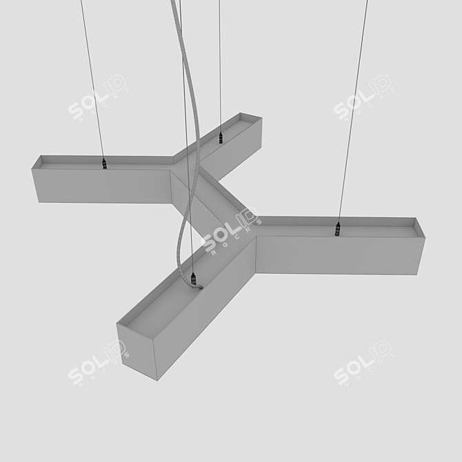 Trinity Cross LED Light Fixture 3D model image 4