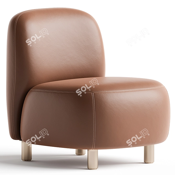  Modern Leathaire Lounge Seat 3D model image 1