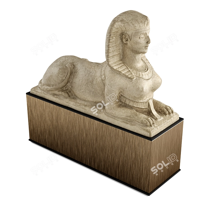 Majestic Egyptian Sphinx Lady Sculpture 3D model image 3