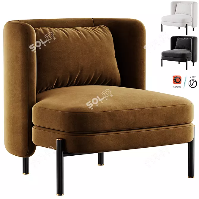 Milos Armchair Model Export Comfort 3D model image 1