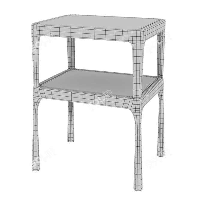 Sleek Mesh Metal Nightstand 3D model image 2