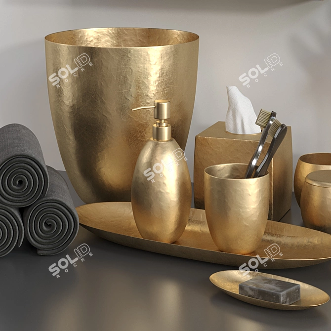 Luxury Bath Accessories Set 3D model image 4