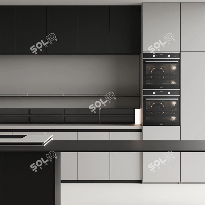 Modern Island Kitchen 3D Model 3D model image 4