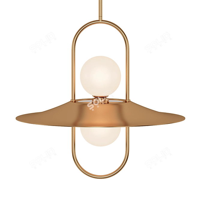 Modern Brass Led Pendant Light 3D model image 1