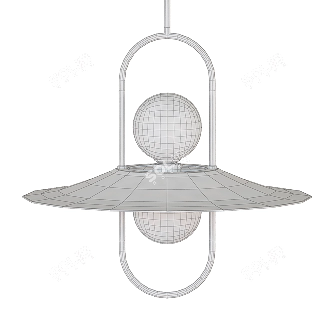 Modern Brass Led Pendant Light 3D model image 2