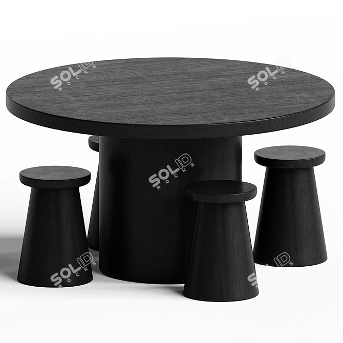 Modern Dining Set by Collinson 3D model image 1