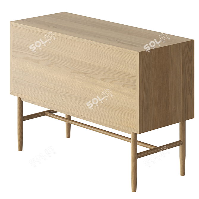 Modern Wooden Herringbone Chest Drawers 3D model image 3