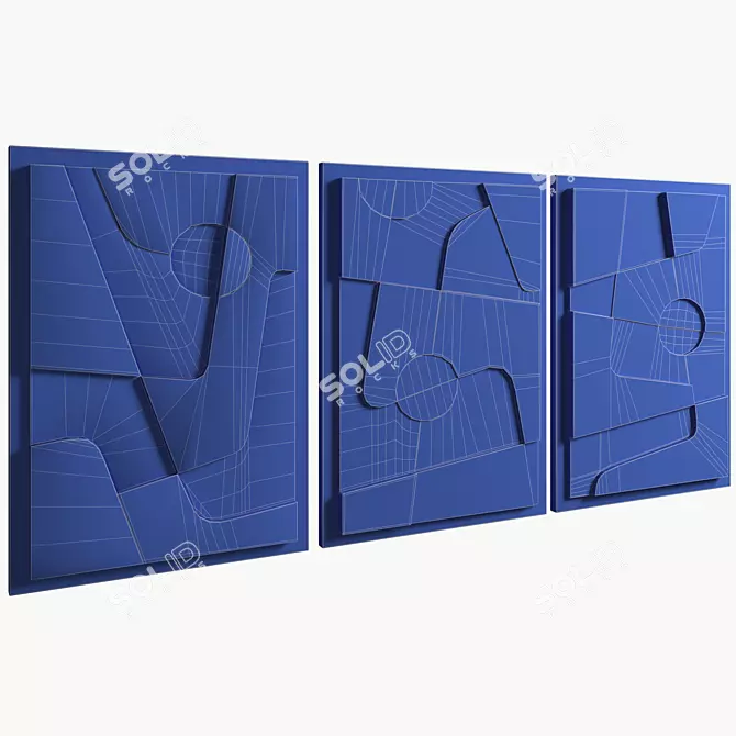 Elegant Decorative Panel Set 3D model image 5