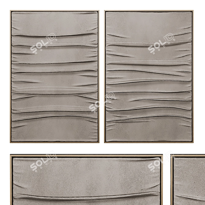 Embossed Fabric Effect Art Set 3D model image 1