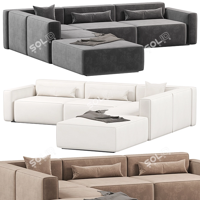 Modern Modular Sectional Sofa Set 3D model image 2