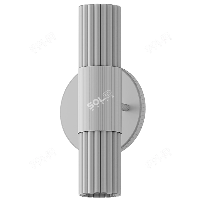 Elegant Brass Glass Wall Sconce 3D model image 4