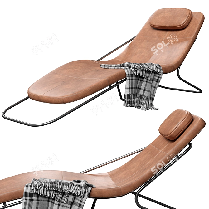 Modern Wireflow Chaise Lounge 3D model image 1