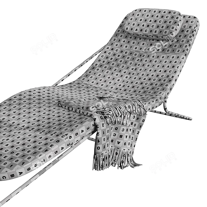 Modern Wireflow Chaise Lounge 3D model image 7