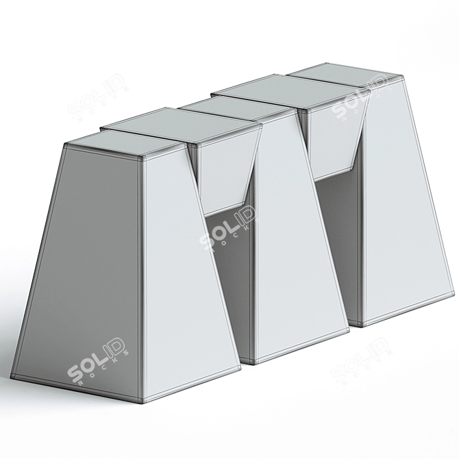 Sleek Travertine Console Table 3D model image 3