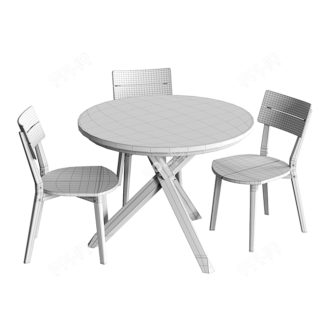 Teak Xono 100 & Artisan Dining Set 3D model image 5