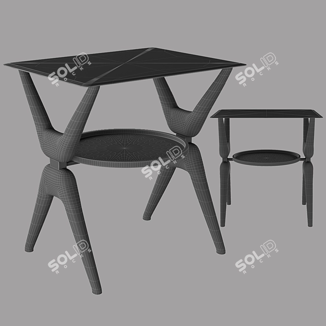 Elegant Elsie Side Table 3D model image 4