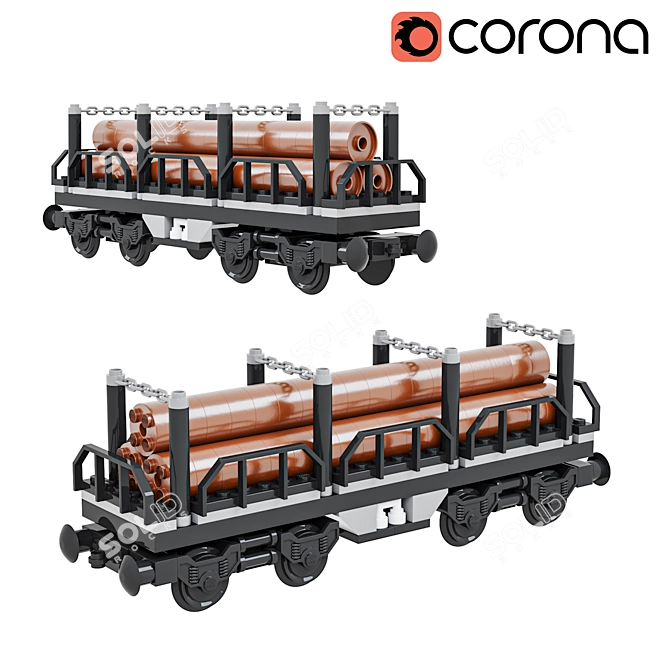 Brick Train Cargo Set - 3D Model 3D model image 1