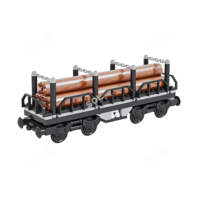 Brick Train Cargo Set - 3D Model 3D model image 2