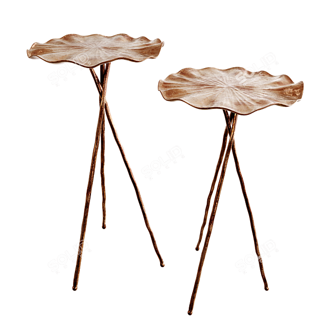 Modern Fiore Side Table 3D model image 1