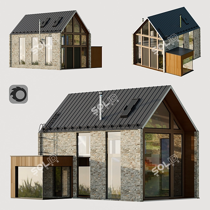 Barnhouse 3D Model for Projects 3D model image 1